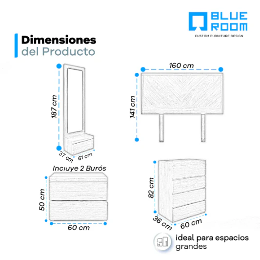 Recámara Queen Size Bristol 5 Pz - Image 24