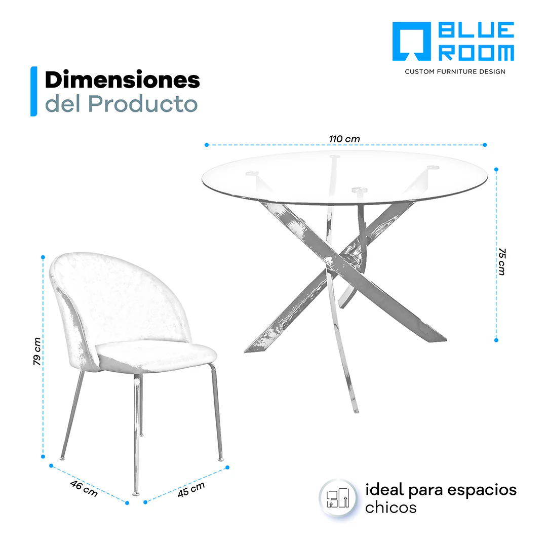 Comedor Denver - 4 Sillas Denver - Lino Gris - Image 11