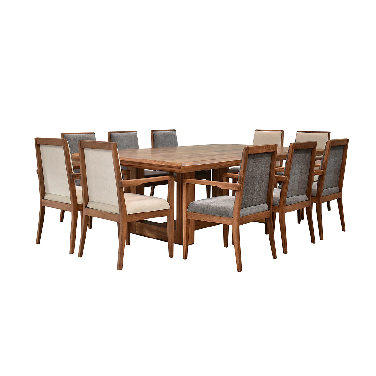 Comedor London - Parota - 4 Sillas Beige y 6 Sillas Gris - Image 4
