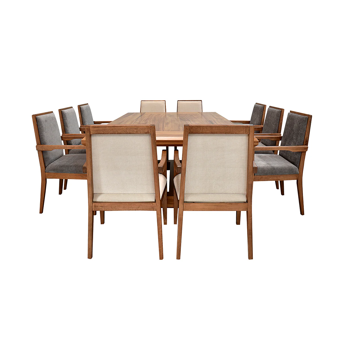 Comedor London - Parota - 4 Sillas Beige y 6 Sillas Gris - Image 5
