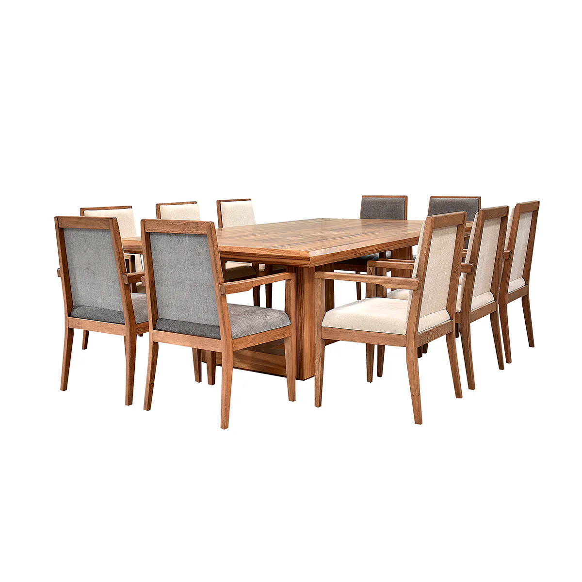 Comedor London - Parota - 6 Sillas Beige y 4 Sillas Gris - Image 4