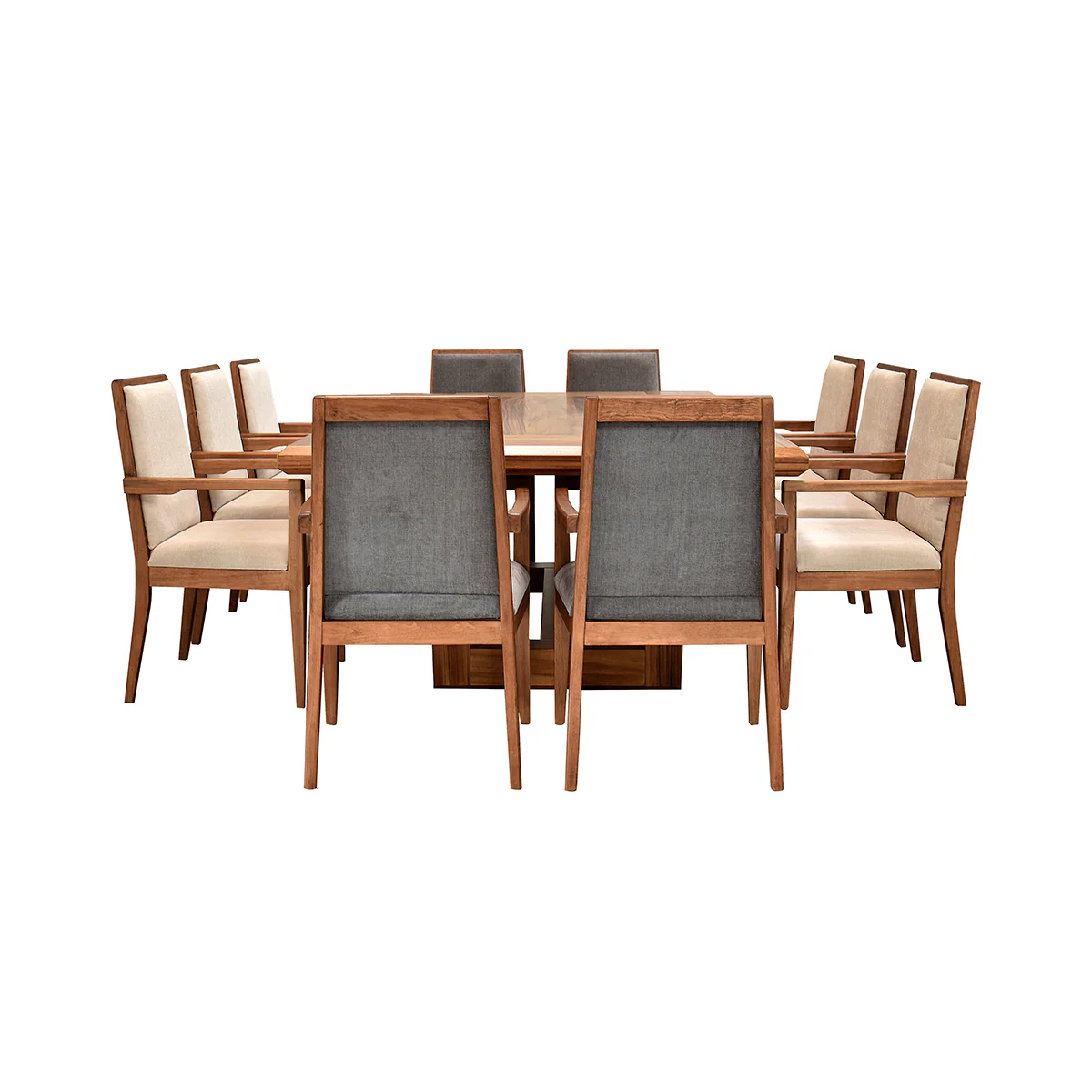 Comedor London - Parota - 6 Sillas Beige y 4 Sillas Gris - Image 5