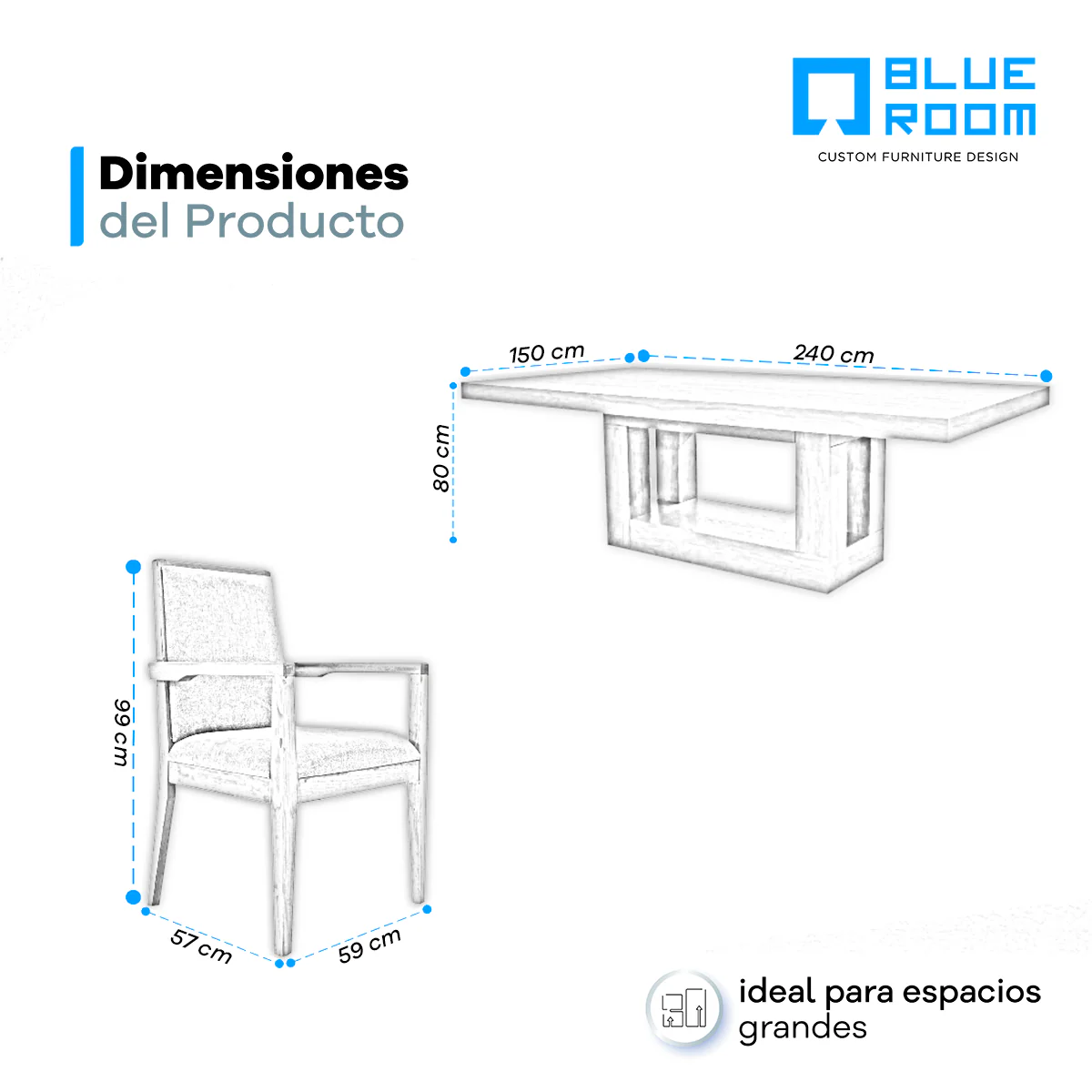 Comedor London - Parota - 6 Sillas Beige y 4 Sillas Gris - Image 24