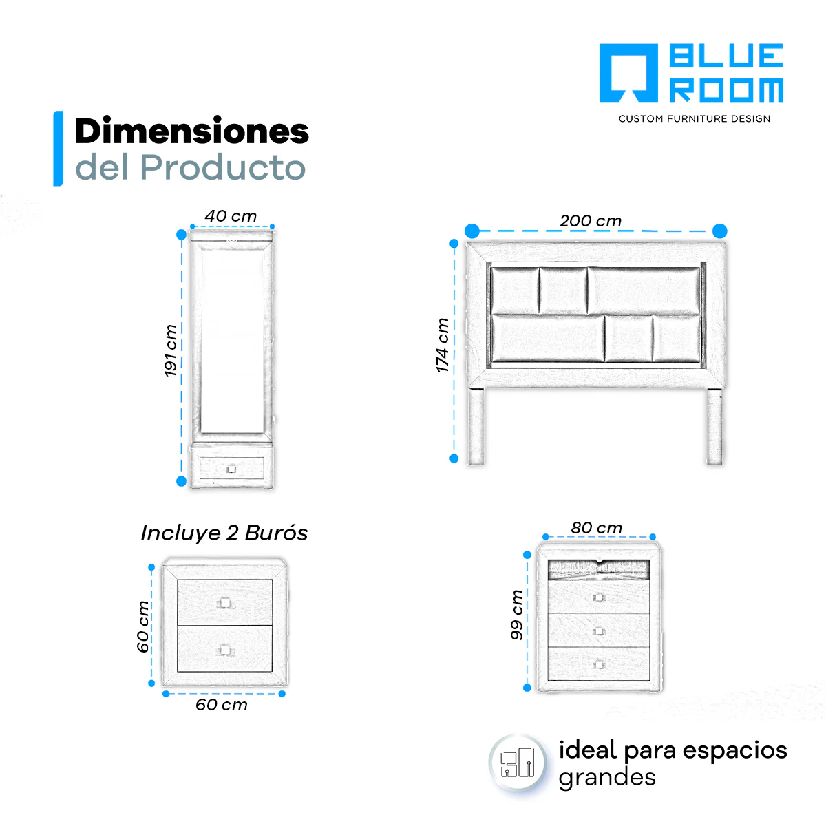 Recámara King Size Braham 5 Pz - Image 16