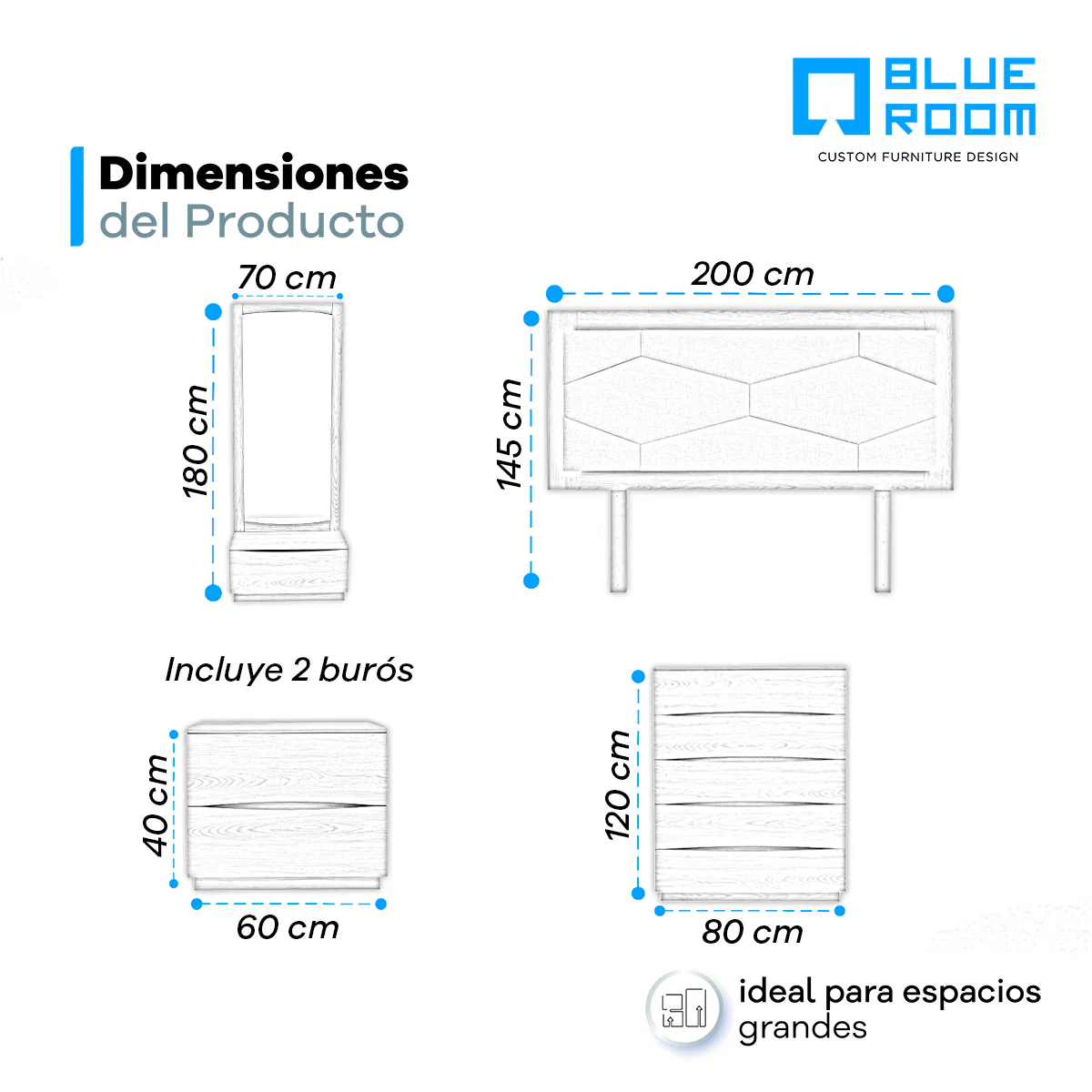 Recámara King Size Paris - 5 Piezas - Image 28