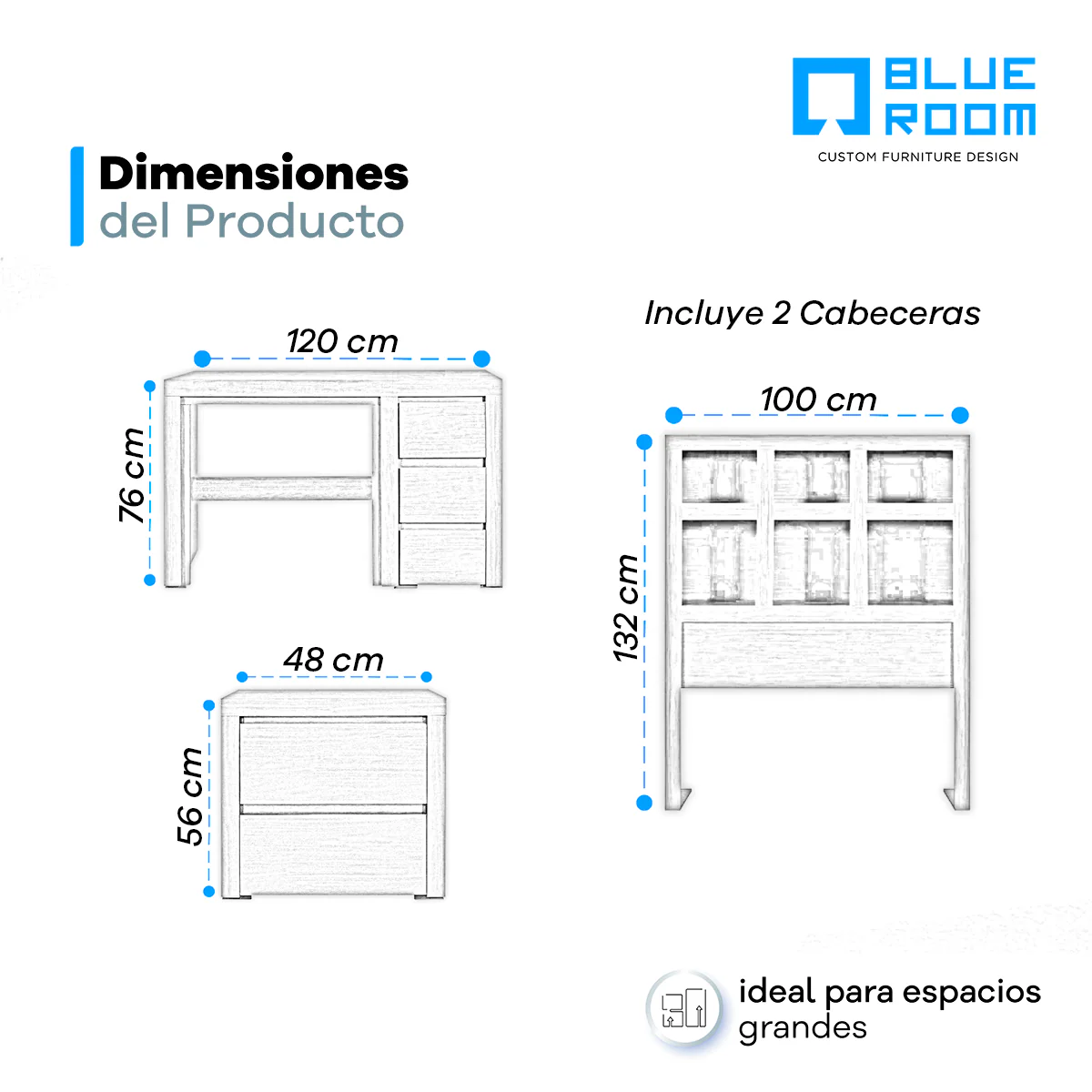 Recámara Picasso Individual con Escritorio - 4 piezas - Image 20