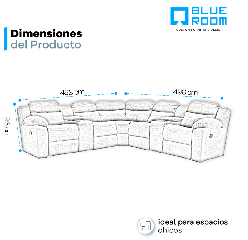 Sala Esquinera  Modular Vectra  Reclinable - Gris - Image 13