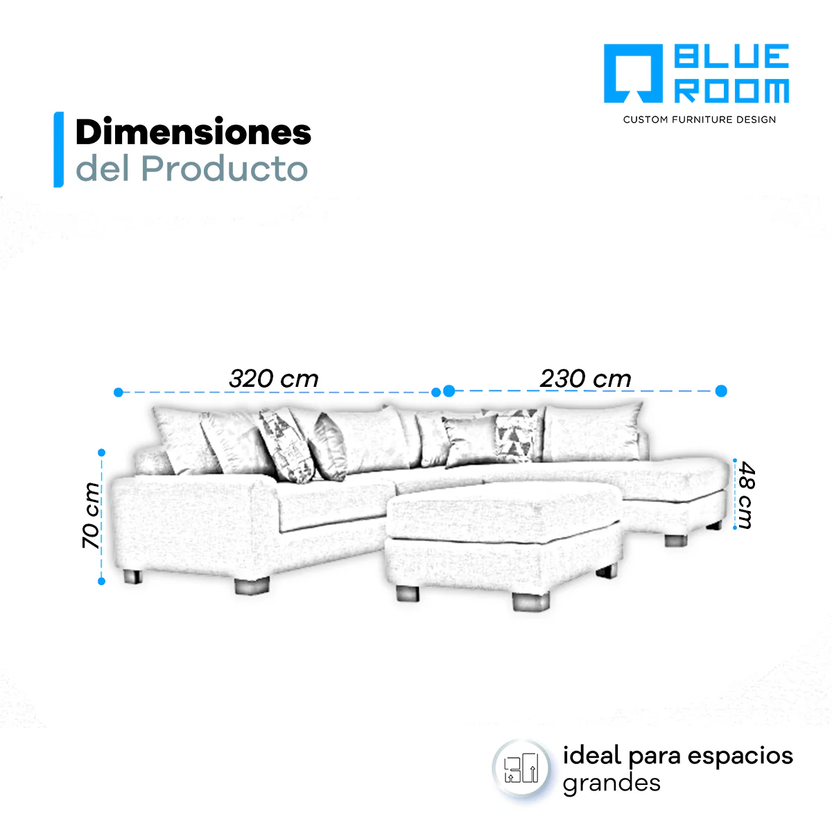 Sala Esquinera Vancouver - Chaise Derecho y Taburete - Enora Grey - Image 10