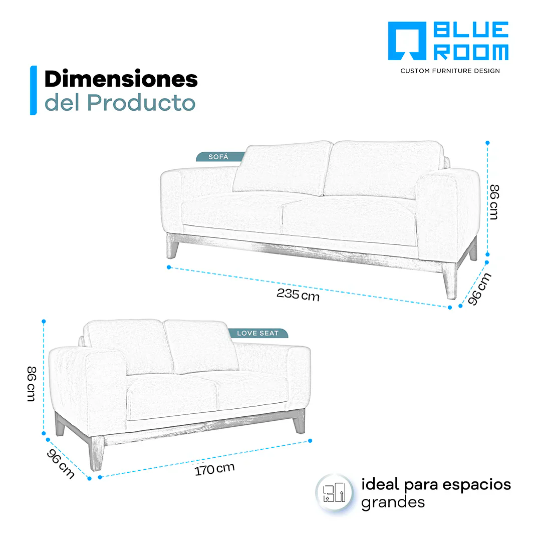 Sala William Sofá y Love Seat -  Alaska Nogal - Image 14
