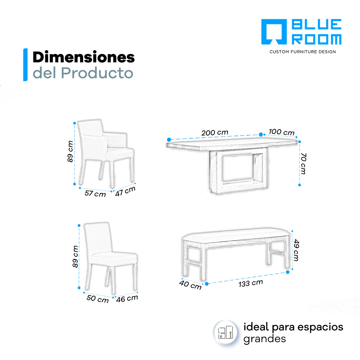 Comedor Constanza 3 Sillas, 2 Sillones y 1 Banca - Parota - Image 20