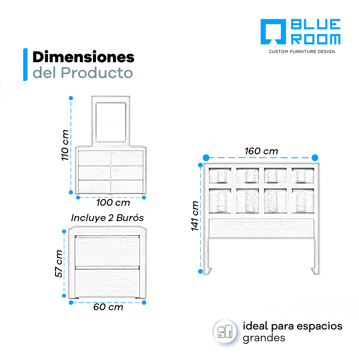 Recámara Matrimonial Picasso 5 Pz - Image 20