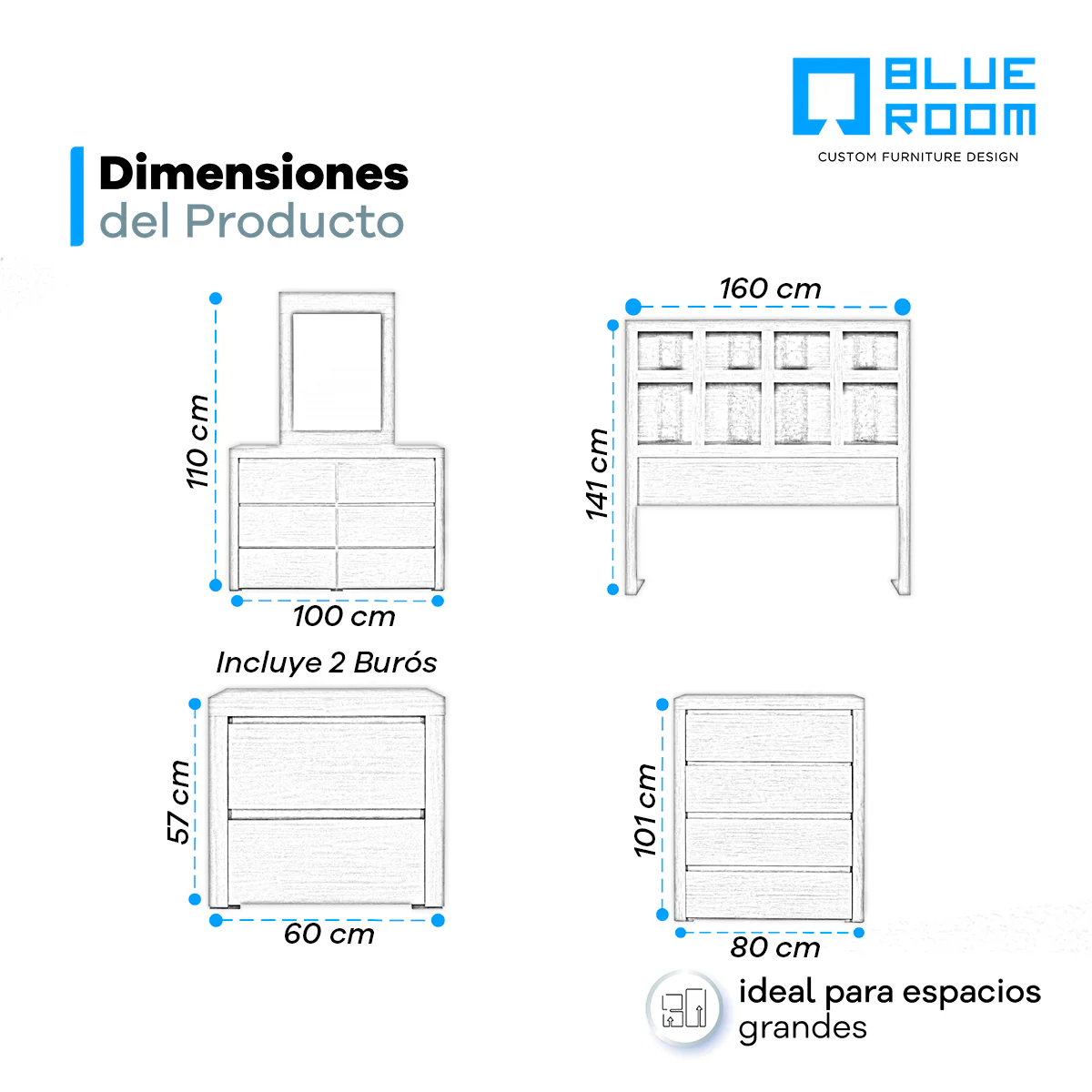 Recámara Matrimonial Picasso 6 Pz - Image 26