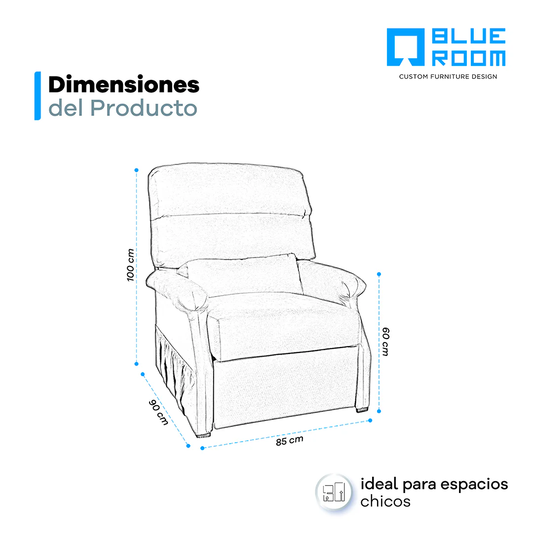 Sillón Reclinable Sistema Manual de Tela Napoli - Armin Oxford - Image 13
