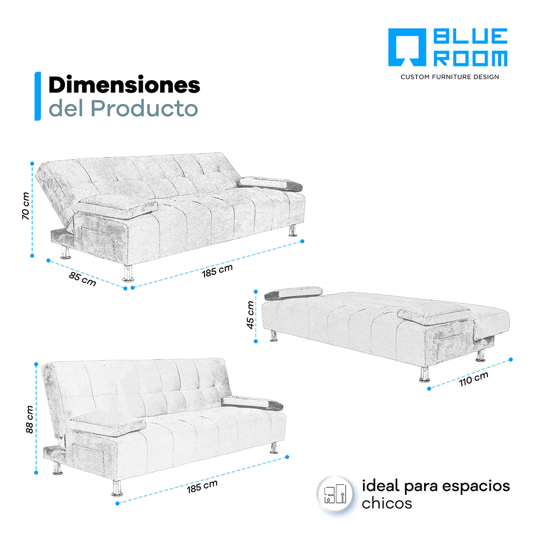 Sofá Cama Ohio - Azul - Image 29